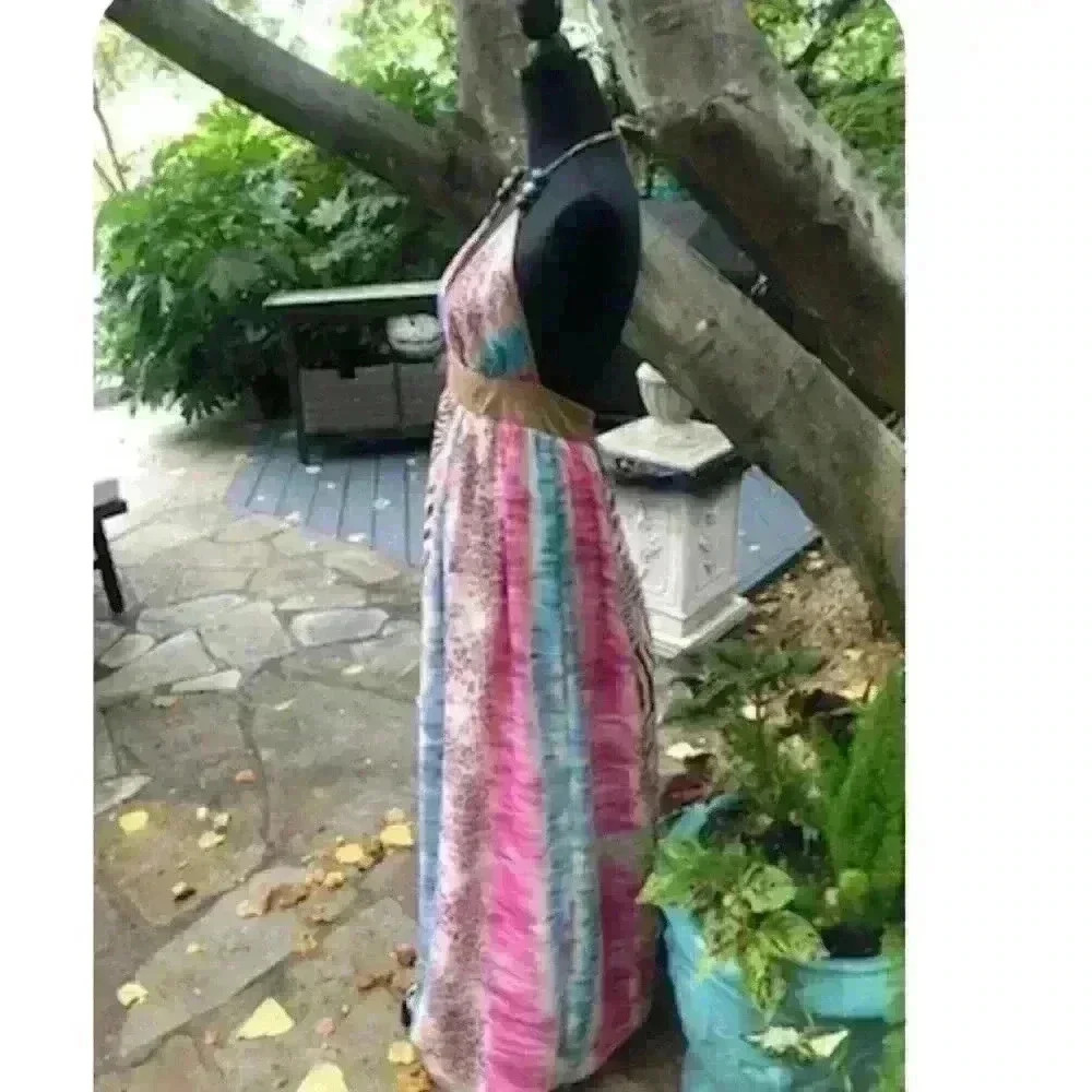 Tricia Fix Zebra Bohemian Maxi Dress Size Large🍓 - Picture 9 of 9